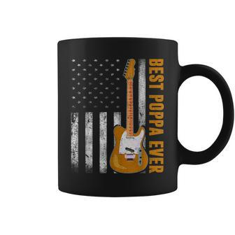 Best Poppa Ever Usa Flag Guitarist Guitar Lovers Gifts Gift For Mens Coffee Mug | Mazezy