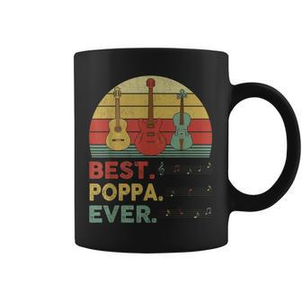 Best Poppa Ever Vintage Guitarist Guitar Lovers Gifts Gift For Mens Coffee Mug | Mazezy
