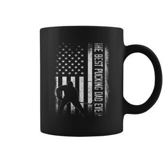 Best Pucking Dad Ever Vintage Usa Flag Hockey Fathers Day Gift For Mens Coffee Mug | Mazezy DE