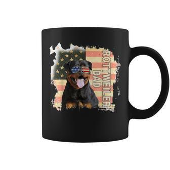 Best Rottweiler Dad Ever Us Flag 4Th Of July Rottweiler Gift Coffee Mug - Thegiftio UK