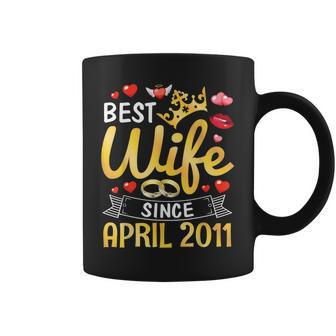 Best Wife Since April 2011 Happy Marriage 12 Years Husband Coffee Mug | Mazezy