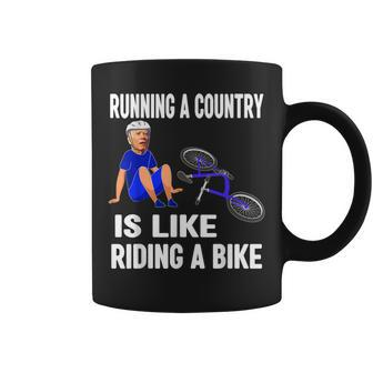 Biden Falls Off Bike Joe Biden Falling Off His Bicycle Funny Coffee Mug - Thegiftio