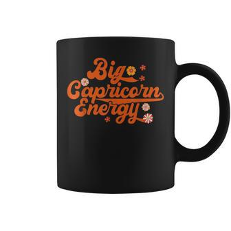 Big Capricorn Energy Groovy Zodiac Sign Astrology Horoscope Coffee Mug - Seseable