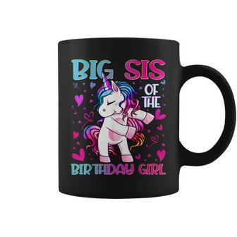 Big Sis Of The Birthday Girl Flossing Unicorn Big Sister Coffee Mug - Thegiftio UK