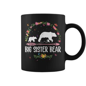 Big Sister Bear Flower Matching Family Bear Mothers Day Gift Coffee Mug - Seseable