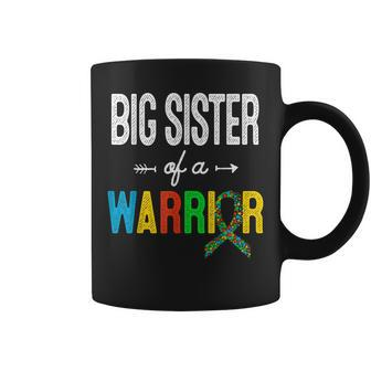 Big Sister Of A Warrior Autism Awareness Support Coffee Mug | Mazezy