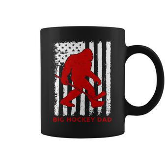 Bigfoot Big Hockey Dad American Flag Coffee Mug | Mazezy