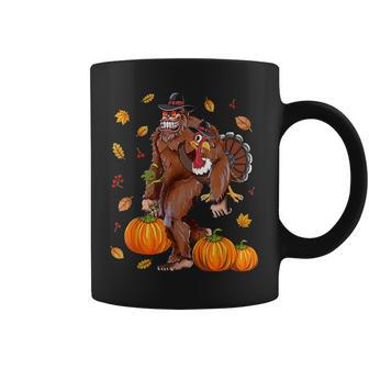Bigfoot Sasquatch Turkey Pumpkin Happy Thanksgiving Day Kids Coffee Mug - Thegiftio UK