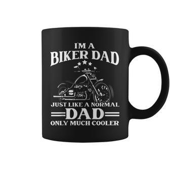 Biker Dad Father Papa Daddy Stepdad Poppa Fatherhood Family Gift For Mens Coffee Mug | Mazezy