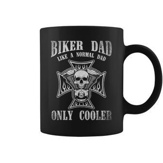 Biker Dad Like A Normal Dad Only Cooler Funny Dad Gift Biker Coffee Mug - Seseable