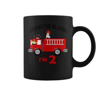 Birthday 2 Year Old Fire Fighter Truck | Firetruck Coffee Mug - Seseable
