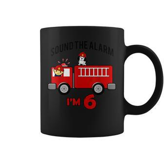 Birthday 6 Year Old Fire Fighter Truck | Firetruck Coffee Mug - Seseable