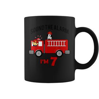 Birthday 7 Year Old Fire Fighter Truck | Firetruck Coffee Mug - Seseable