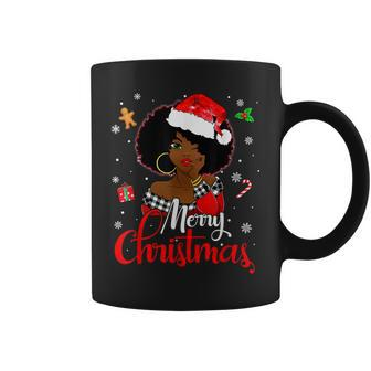 Black African Girl American Melanin Christmas Santa Hat Xmas V4 Coffee Mug - Thegiftio UK