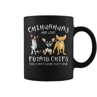 Black Chihuahua Mama Dad Mom Funny Gift Potato Chip Coffee Mug - Seseable