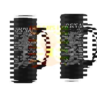 Black Girl Junenth God Says I Am African History Womens Coffee Mug | Mazezy