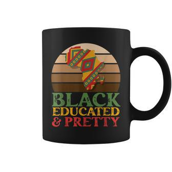 Black History Month - Black Educated & Pretty Black Freedom Coffee Mug - Seseable
