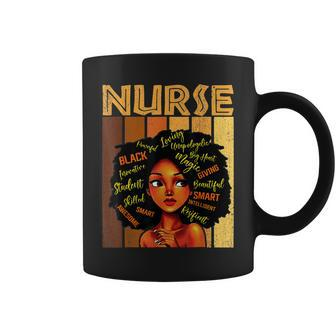 Black History Month Nurse Afro African American Nursing Coffee Mug - Seseable