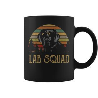 Black Lab Squad Retro Funny Labrador Mom Dad Lover Gifts Coffee Mug - Seseable