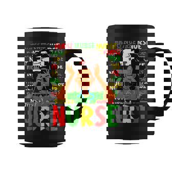 Black Woman Nurse Afro Retro Junenth Black History Month Coffee Mug | Mazezy