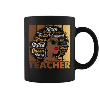 Black Woman Teacher Afro Melanin Cool Black History Month Coffee Mug - Seseable