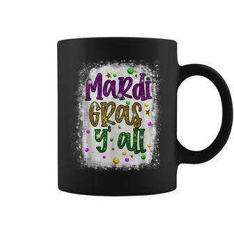 Bleached Mardi Gras Yall Funny Vinatage New Orleans Party Coffee Mug - Seseable