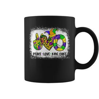 Bleached Peace Love King Cake Mardi Gras Festival Party Coffee Mug - Seseable