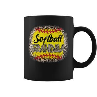 Bleached Softball Grandma Leopard Baseball Mom Mothers Day Coffee Mug - Thegiftio UK