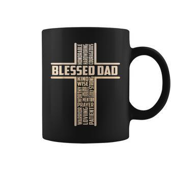 Blessed Dad Fathers Day Cross Christian Papa Pop Husband Coffee Mug - Thegiftio UK