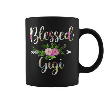Blessed Gigi Floral For Women Mothers Day Grandma Coffee Mug - Seseable