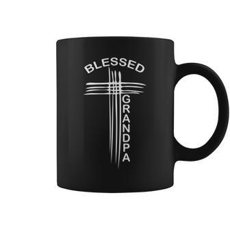 Blessed Grandpa Christian Cross Religious Gift For Mens Coffee Mug | Mazezy