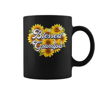 Blessed Grandpa Cute Grandpa Sunflower Heart Fathers Day Coffee Mug - Thegiftio UK