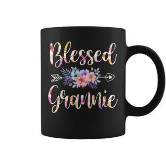 Blessed Grannie Mothers Day Floral Funny Coffee Mug - Seseable