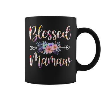 Blessed Mamaw Mothers Day Floral Funny Coffee Mug - Seseable