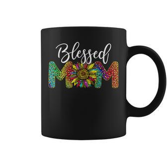 Blessed Mom Sunflower Leopard Mom Life Mothers Day Coffee Mug | Mazezy