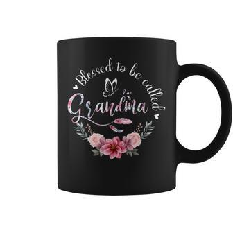 Blessed To Be Called Grandma Women Floral Decor Grandma Coffee Mug | Mazezy