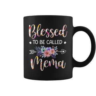 Blessed To Be Called Mema Floral Mothers Day Coffee Mug - Seseable