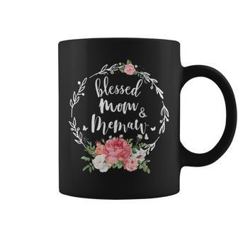 Blessed To Be Called Mom And Memaw Cute Flower Gift Coffee Mug - Seseable