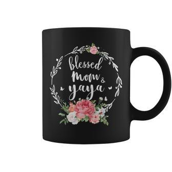 Blessed To Be Called Mom And Yaya Cute Flower Gift Coffee Mug - Seseable