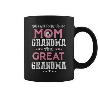 Blessed To Be Called Mom Grandma And Great Grandma Coffee Mug | Mazezy DE