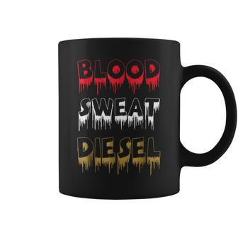 Blood Sweat Diesel Mechanic Truck Driver Gift Idea Coffee Mug | Mazezy