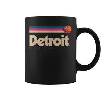 Blue Detroit Basketball B-Ball City Michigan Retro Detroit Coffee Mug - Seseable