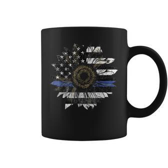 Blue Line Sunflower Police Sunflower Law Enforcement Coffee Mug | Mazezy