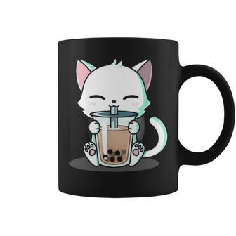 Boba Cat Kawaii Kitten Drinking Boba Cat Coffee Mug - Seseable