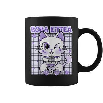 Boba Tea Women Lavender Kittea Kawaii Cat Japanese Coffee Mug - Seseable
