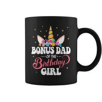 Bonus Dad Of The Birthday Girl Mother Day Unicorn Bday Gift Coffee Mug | Mazezy