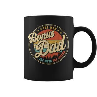 Bonus Dad The Man The Myth The Legend Men Retro Step Dad Coffee Mug | Mazezy