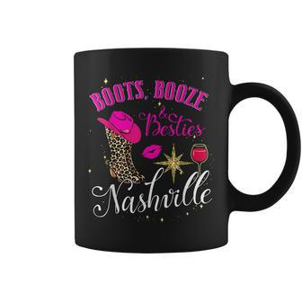 Boots Booze & Besties Girls Trip Nashville Womens Weekend Coffee Mug | Mazezy