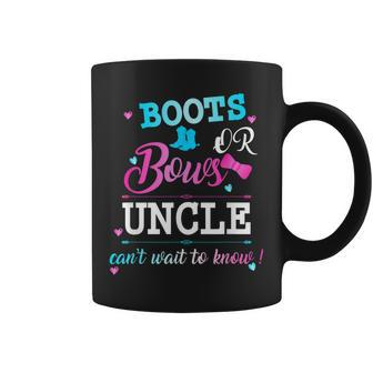 Boots Or Bows This Uncle Cant Wait To Know Funny Gender Reve Coffee Mug | Mazezy
