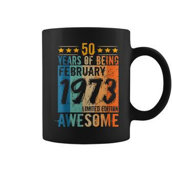 Born 50Th Birthday February 1973 50 Years Of Being Awesome Coffee Mug | Mazezy